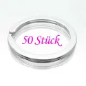 50x Edelstahl Schlüsselring 20mm flach silberfarben - Schlüsselanhänger - Leisure-Beads DIY