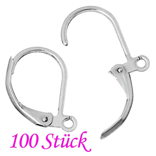 Leisure-Beads - 100x Edelstahl Brisuren 16x11mm silberfarben - Schmuckzubehör