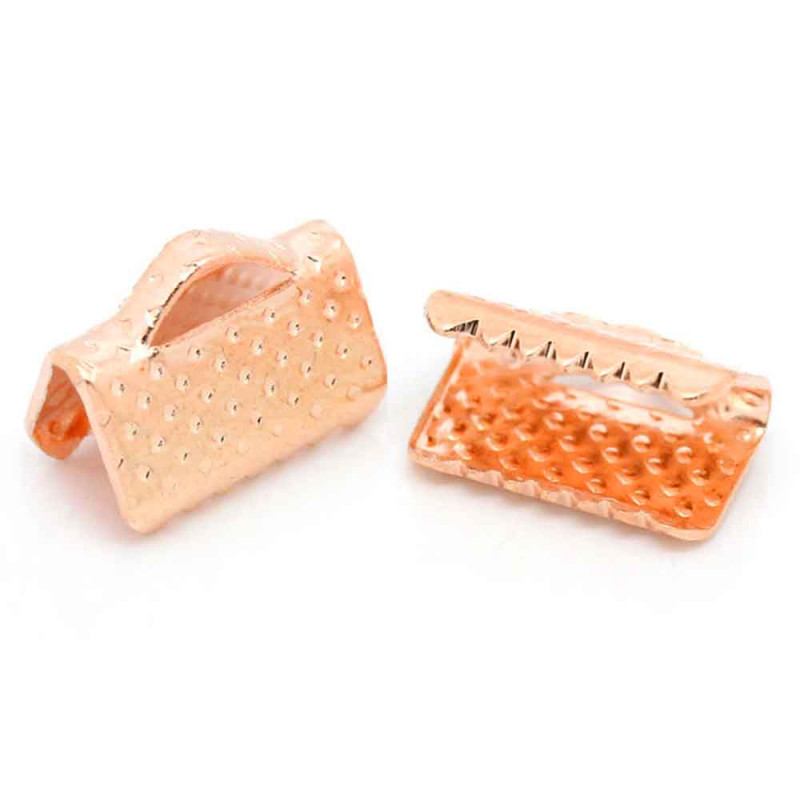 10x rosegoldfarbene Bandklemme 10mm - Schmuckzubehör - Leisure-Beads DIY