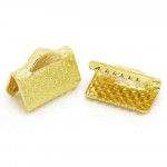 10x goldfarbene Bandklemme 10mm Bandverbinder - Schmuckzubehör