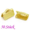 50x goldfarben Bandklemme 10mm goldfarbene Bandklemmen - goldfarbenes Schmuckzubehör - Leisure-Beads DIY