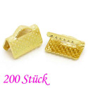 200x goldfarbene Bandklemme 10mm Bandverbinder - goldfarbenes Schmuckzubehör