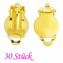 30 Stück goldfarben Ohrclips 17x10mm zum Bekleben Ohr Clips - Schmuckzubehör Ohrclips basteln
