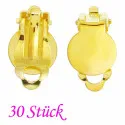 30 Stück goldfarben Ohrclips 17x10mm zum Bekleben Ohr Clips - Schmuckzubehör Ohrclips basteln - Leisure-Beads DIY