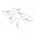 Ohrfedern 19x20mm mit Stopper hellsilberfarben Ohrfedern - Schmuckzubehör zum Ohrringe selbermachen - Leisure-Beads DIY