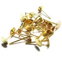 Goldfarben Ohrstecker zum Bekleben Durchmesser ca. 12x4mm Studs - goldfarben Schmuckzubehör für Ohrringe - Leisure-Beads DIY