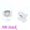 500x hellsilberfarben Ohrstopper 6x4mm für Ohrstecker - Schmuckzubehör Ohrringe basteln - Leisure-Beads DIY