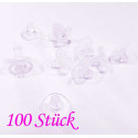 100x halbtransparente Silikon Ohrstopper 11x6mm - Schmuckzubehör Ohrringe basteln