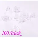 100x halbtransparente Silikon Ohrstopper 11x6mm - Schmuckzubehör Ohrringe basteln - Leisure-Beads DIY