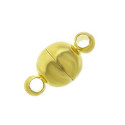 1x kugelförmiger goldfarben Magnetverschluss 12x6mm goldfarben Schmuckverschluss - Schmuckzubehör Magnetverschluss