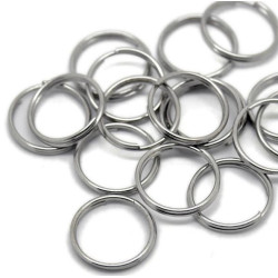 Leisure-Beads - 5x Spaltring 16mm rund silberfarben Schlüsselring - Schmuckzubehör Spaltring