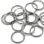 5x Spaltring 16mm rund silberfarben Schlüsselring - Schmuckzubehör Spaltring