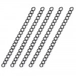 5x 4,5-5cm schwarze Edelstahl Verlängerungskette 4x3x0,6mm - Schmuckzubehör
