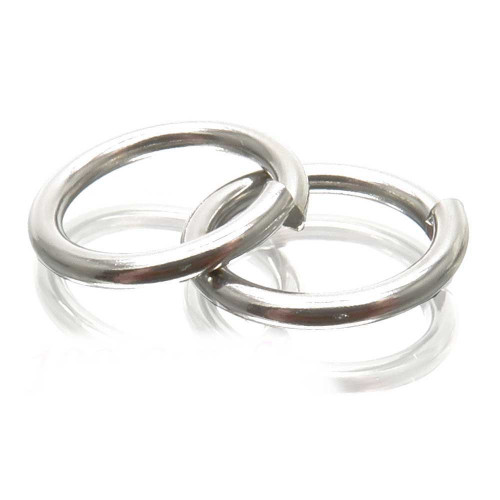 Leisure-Beads - 10x Massive Edelstahl Biegeringe (12mm x 1,5mm) – Silberfarben