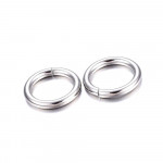 10x Edelstahl Biegering 14mm x 2mm silberfarben - Schmuckzubehör