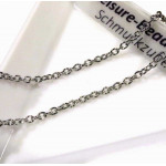 1m Edelstahl 316 Kette 2,5x2,5x0,5mm silberfarbene Schmuckkette Gliederkette - Schmuckzubehör