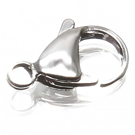 Leisure-Beads - 5x Edelstahl 316 Karabinerhaken 15mm silberfarben Verschluss - Schmuckzubehör