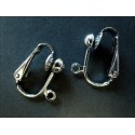 2x silberfarben Ohrclips 12x16mm - Schmuckzubehör Ohrclips