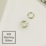2x Ring 925 Sterling Silber 4mm x 0,8mm geschlossen Binderinge - Echtsilber Schmuckzubehör