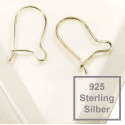 2x 925 Sterling Silber Ohr Brisuren 15x9mm 925er Ohrhaken Ohrringe - Schmuckzubehör aus 925 Silber