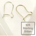 2x 925 Sterling Silber Ohr Brisuren 15x9mm 925er Ohrhaken Ohrringe - Schmuckzubehör aus 925 Silber - Leisure-Beads DIY