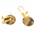2x goldfarbene Ohrclips Ohrstecker mit Öse 18x15mm zum Bekleben - Schmuckzubehör für Ohrringe