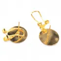2x goldfarbene Ohrclips Ohrstecker mit Öse 18x15mm zum Bekleben - Schmuckzubehör für Ohrringe - Leisure-Beads DIY