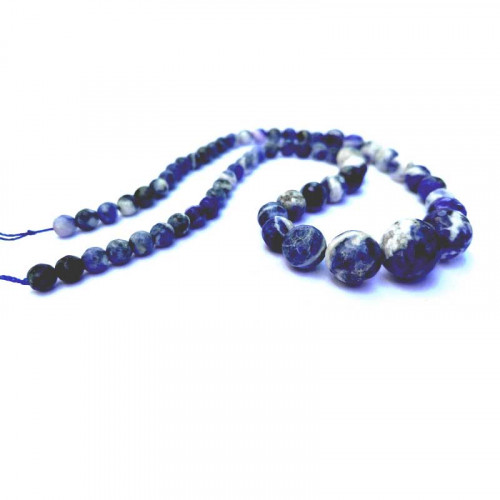 Leisure-Beads - Strang Blauer Soldalith Perlen 43cm 5-14mm Natursteinperlen - Schmuckzubehör