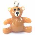 1x Teddy Bär Anhänger 20x20x9mm Resin - Schmuckzubehör
