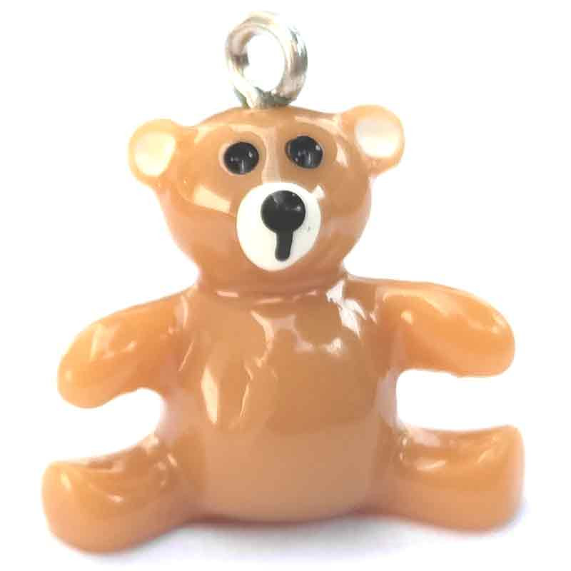 1x Teddy Bär Anhänger 20x20x9mm Resin - Schmuckzubehör - Leisure-Beads DIY