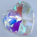 1x Herz Anhänger 28x28mm transparent AB Glas Schmuckanhänger - Schmuckzubehör - Leisure-Beads DIY