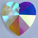 1x Herz Anhänger 28x28mm transparent AB Glas Schmuckanhänger - Schmuckzubehör