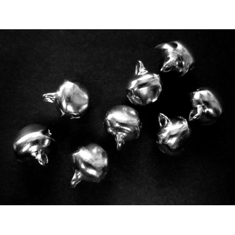 Leisure-Beads - 8x Glöckchen 8x10x12mm silberfarbene Schmuckanhänger - Schmuckzubehör