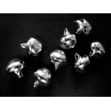 8x Glöckchen 8x10x12mm silberfarbene Schmuckanhänger - Schmuckzubehör