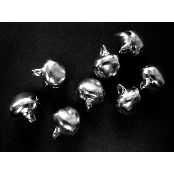 8x Glöckchen 8x10x12mm silberfarbene Schmuckanhänger - Schmuckzubehör - Leisure-Beads DIY