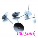 200x Edelstahl 10mm Ohrstecker zum Bekleben - Schmuckzubehör Ohrringe