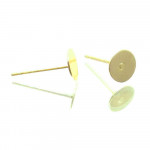 10x 24k echtvergoldete Edelstahl 6mm Ohrstecker zum Bekleben - Schmuckzubehör für Ohrringe