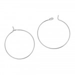2x Edelstahl 316 Creolen 30mm silberfarben Weinglasringe - Schmuckzubehör