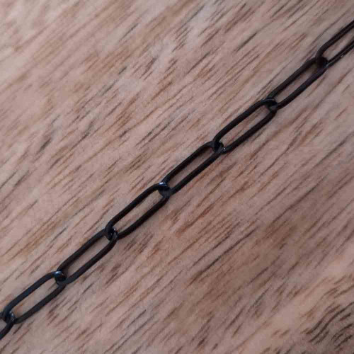 Leisure-Beads - 1m schwarze Edelstahl Kette Paperclip 12x4x1mm Gliederkette - Schmuckzubehör Edelstahl