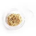 50x Edelstahl 18K vergoldete Biegering 6mm 0,8mm rund als Binderinge - Schmuckzubehör Biegering - Leisure-Beads DIY