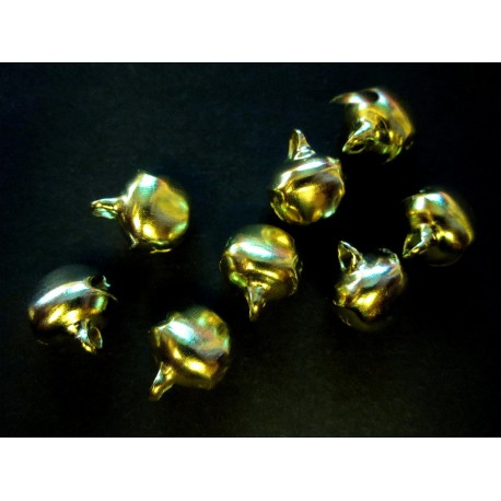 Leisure-Beads - 8x Glöckchen 8x10x12mm goldfarbene Schmuckanhänger - Schmuckzubehör