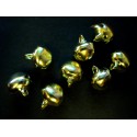8x Glöckchen 8x10x12mm goldfarbene Schmuckanhänger - Schmuckzubehör