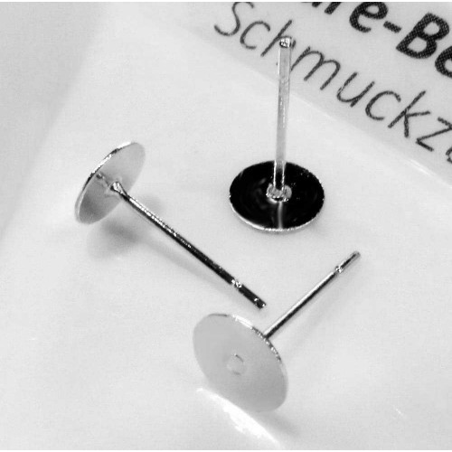 Leisure-Beads - 50x Edelstahl 316 Ohrstecker 5mm zum Bekleben Studs - Schmuckzubehör Ohrringe