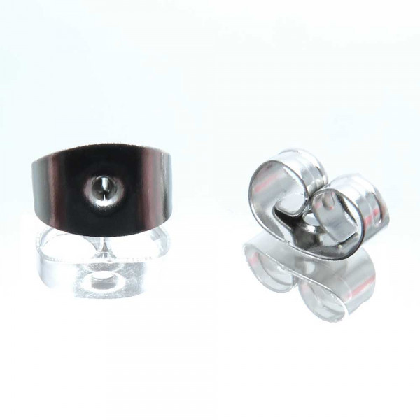 10x Edelstahl 316 Ohrstopper 6x4x3mm silberfarben für Ohrringe - Schmuckzubehör - Leisure-Beads DIY