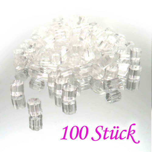 Leisure-Beads - 100 Stück Ohrstopper 3mm geriffelt hochtransparent in Box - Schmuckzubehör