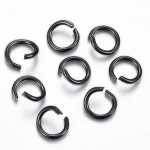 10x Edelstahl Biegering 4mm x 0,6mm schwarze Binderinge - Schmuckzubehör