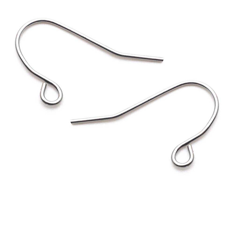 2 Stück Edelstahl 316 Ohrfedern 16x27mm silberfarben mit Stoppern - Schmuckzubehör - Leisure-Beads DIY