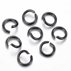 Leisure-Beads - 10x Edelstahl Biegering 8mm x 1,2mm schwarze Binderinge - Schmuckzubehör
