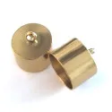 2x Edelstahl Endkappe Innen 9mm 10x10mm goldfarben Einklebkappen - Schmuckzubehör - Leisure-Beads DIY