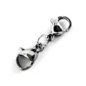 1x silberfarbener doppelter Karabinerhaken Verschluss 10mm glatt Schmuckverschluss aus Edelstahl - Schmuckzubehör - Leisure-Beads DIY
